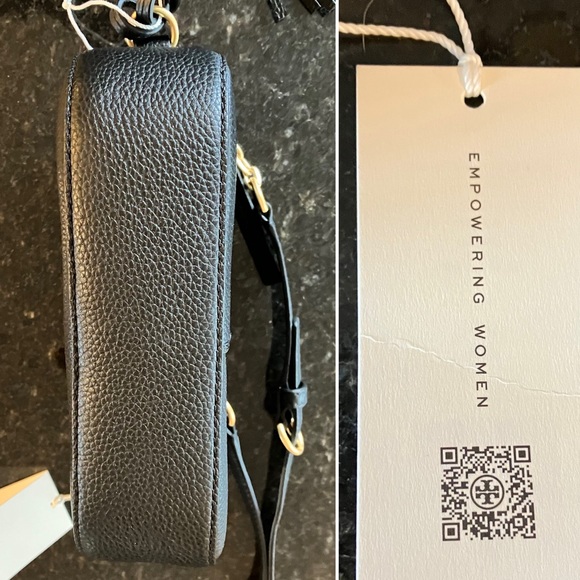 New Tory Burch McGraw Leather Camera Bag, Black Small Crossbody Purse - Picture 15 of 15